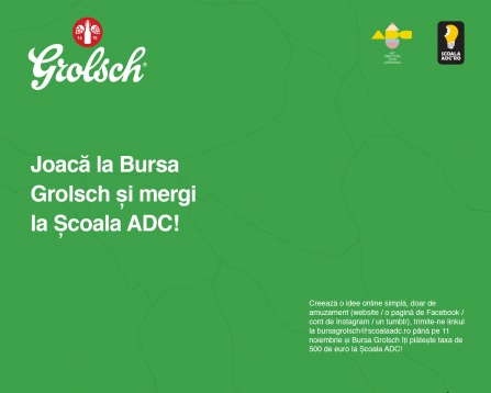 Grolsch oferă o bursă pentru Școala ADC*RO 2016